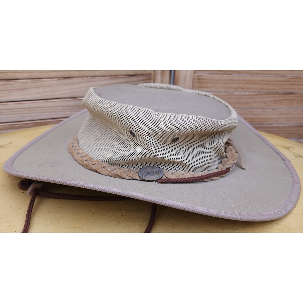 Barmah Australia XL Tan Canvas Packable Cowboy Hat Crocodile Dundee Outback